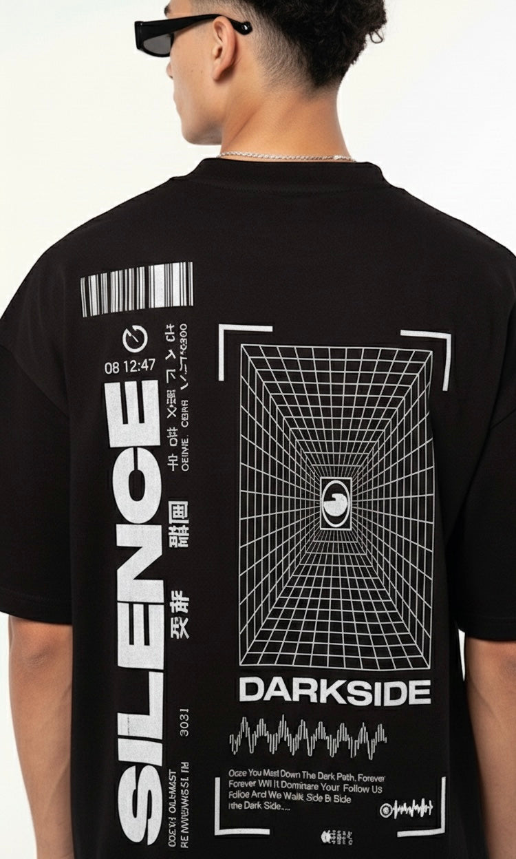 SILENCE Graphic Oversized T-Shirt – Dark Aesthetic Edition