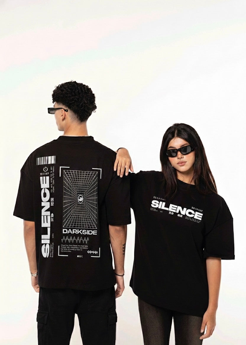 SILENCE Graphic Oversized T-Shirt – Dark Aesthetic Edition