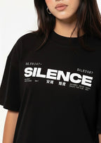 SILENCE Graphic Oversized T-Shirt – Dark Aesthetic Edition