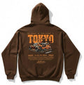 Brown Hoodie Tokyo Drift Car Print – Premium Streetwear