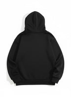 Aesthetic Cherry Tree Print Black Hoodie For Women