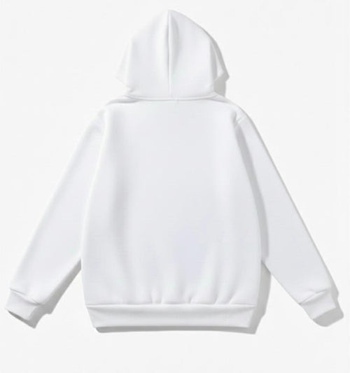 Aesthetic Butterfly Print White Hoodie - Premium Fit For Women