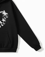 Heart & Floral Butterfly Outline Graphic Hoodie - For Women