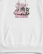 California Classic Retro Car Print White hoodie For Women