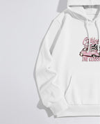 California Classic Retro Car Print White hoodie For Women