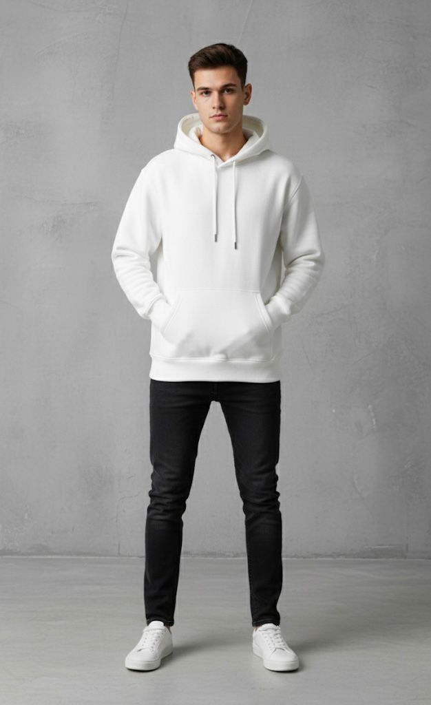 Introspective Skyline White Hoodie – Minimal Streetwear