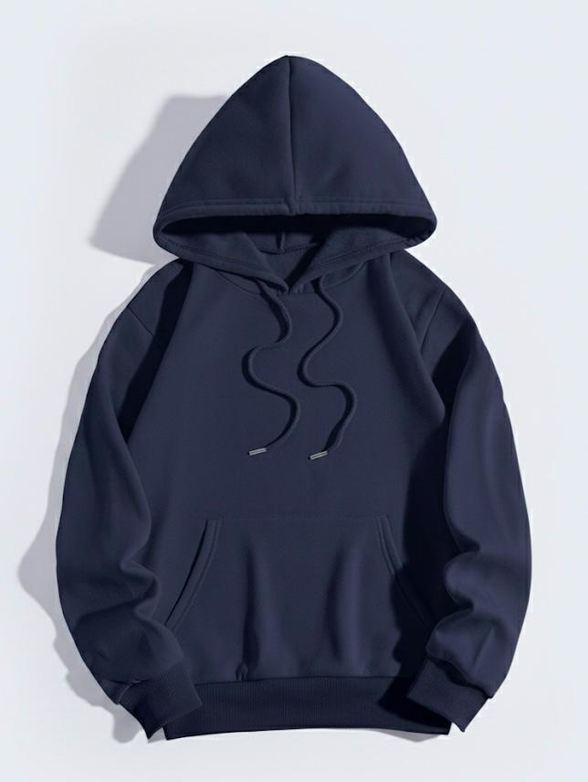 Navy Blue Plain Hoodie