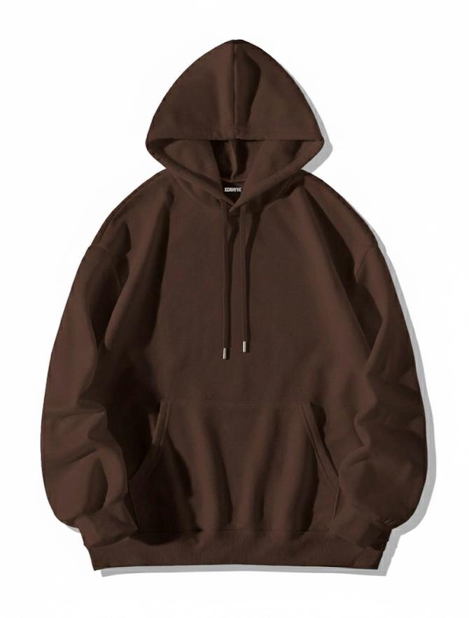 Brown Plain Hoodie