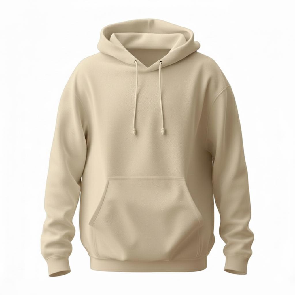 Cream Plain Hoodie - Premium Fit