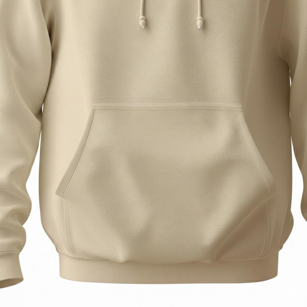 Cream Plain Hoodie - Premium Fit