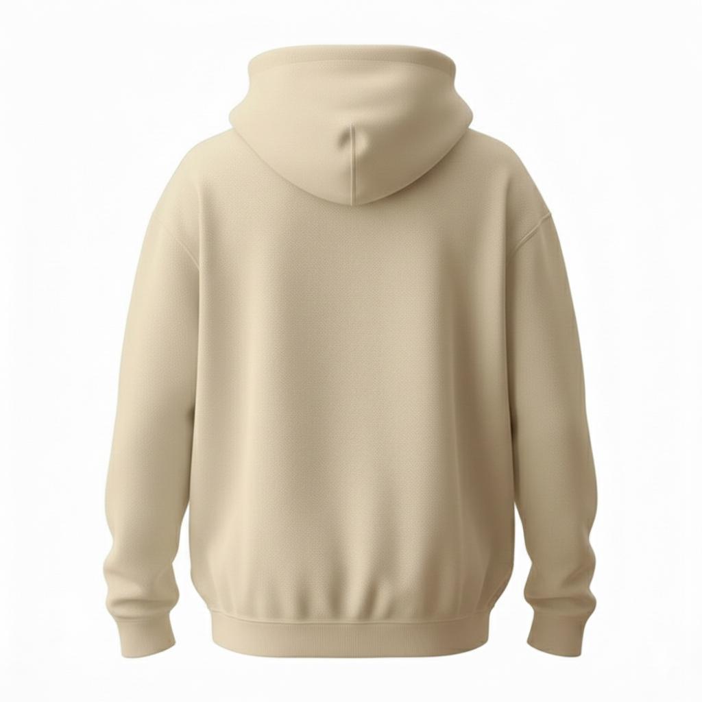 Cream Plain Hoodie - Premium Fit