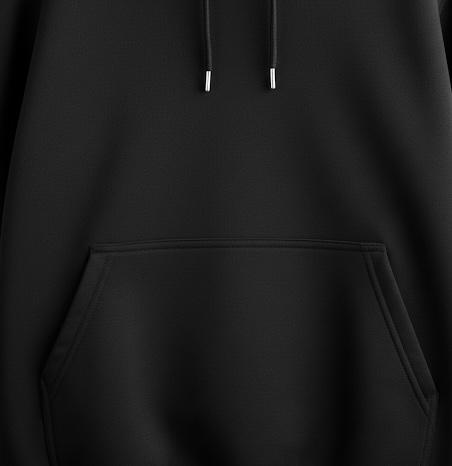 Black Plain Hoodie - Premium
