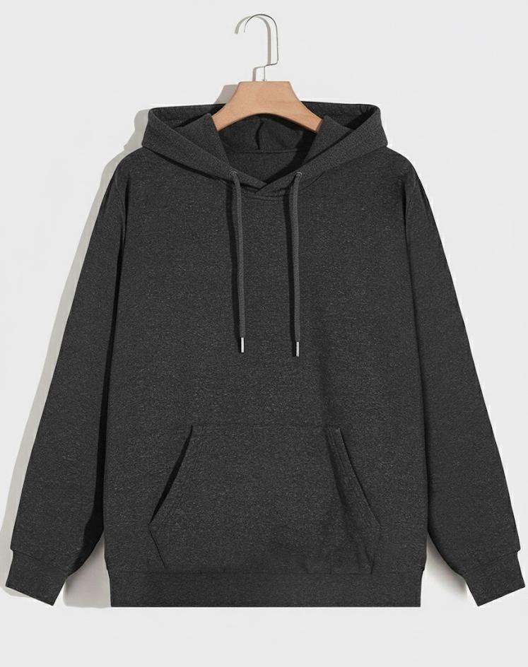 Charcoal Plain Hoodie