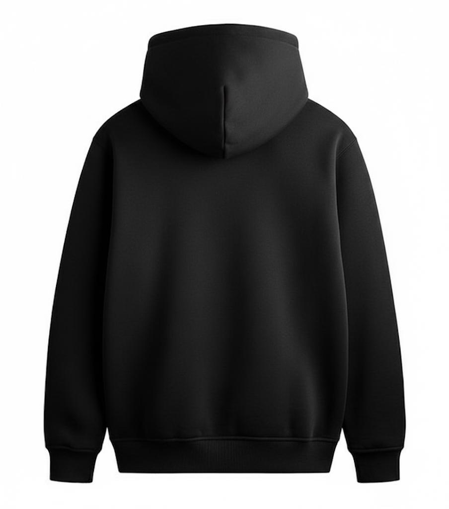 Black Plain Hoodie - Premium