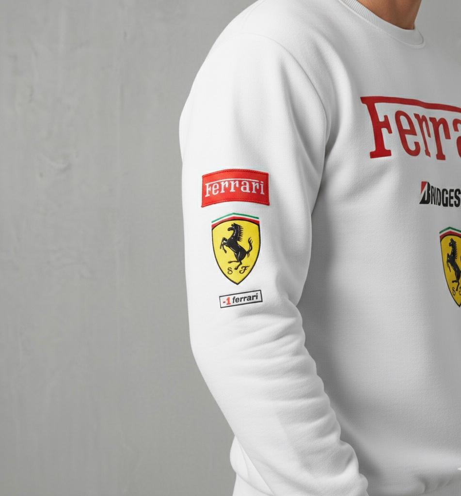 Ferrari Racing White Sweatshirt – Premium Fit