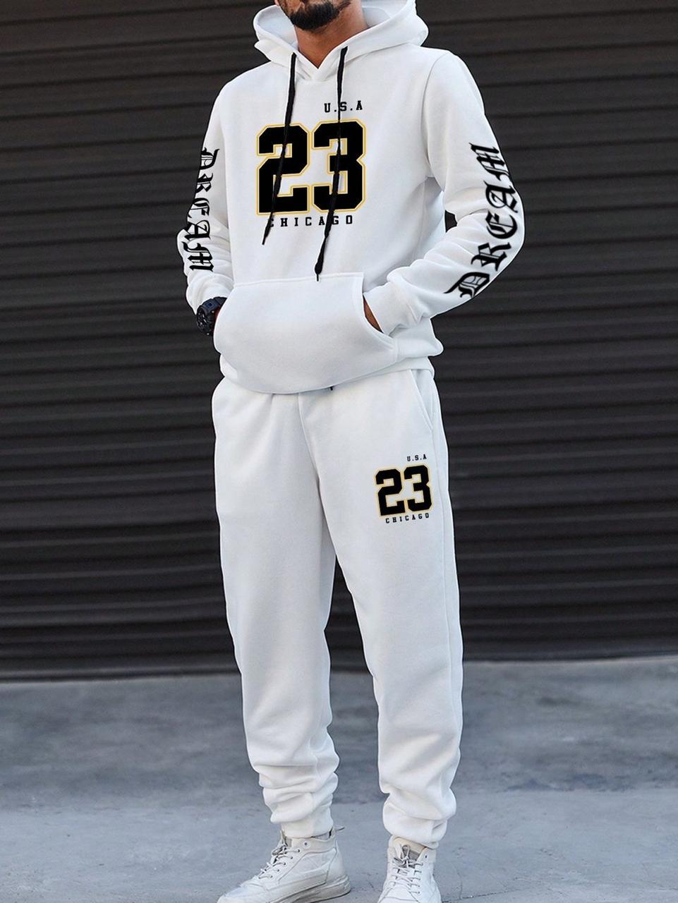 Chicago 23 White Tracksuit – Premium Athletic Fit