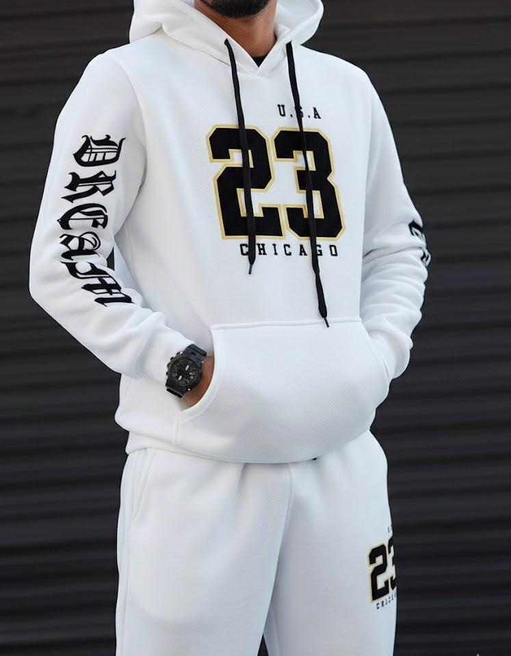 Chicago 23 White Tracksuit – Premium Athletic Fit
