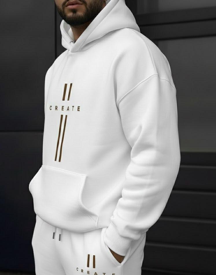 Create Signature White Tracksuit – Luxury Streetwear