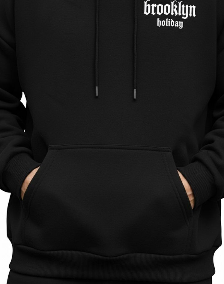Men's Brooklyn New York Black Tracksuit - Premium Fit