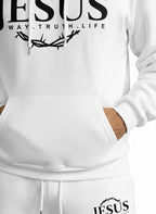 Pure Faith White Jesus Crown Tracksuit - Premium