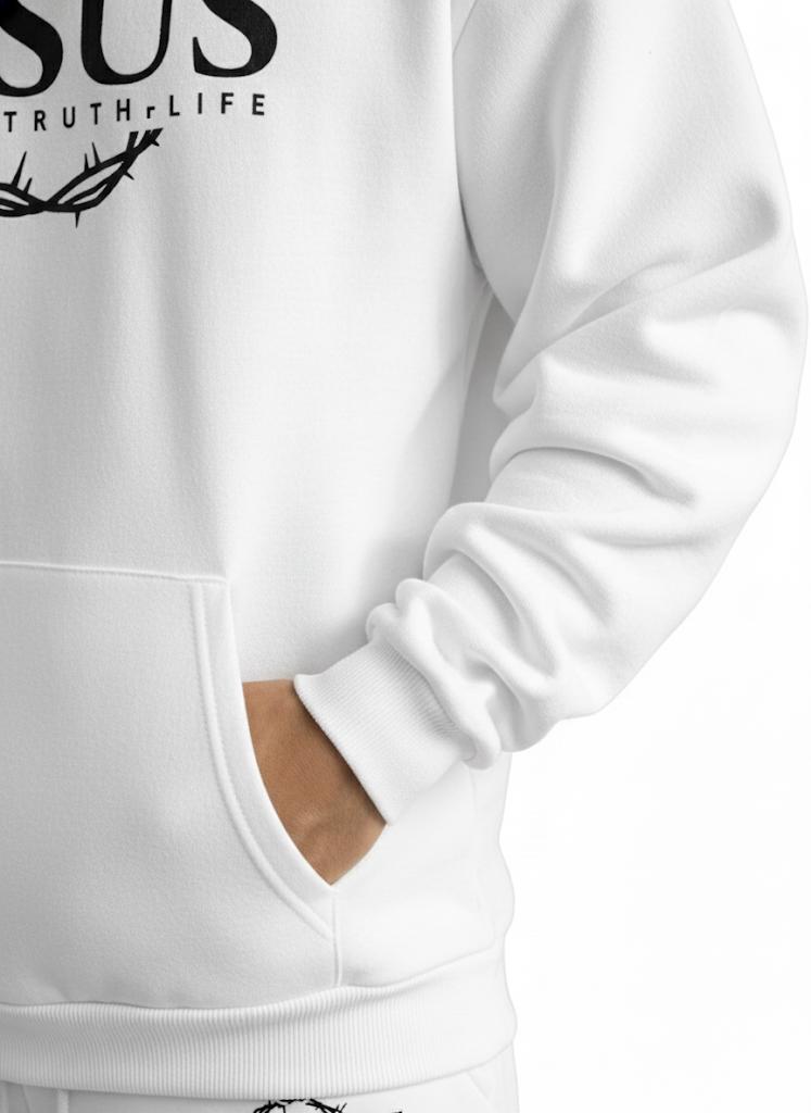 Pure Faith White Jesus Crown Tracksuit - Premium