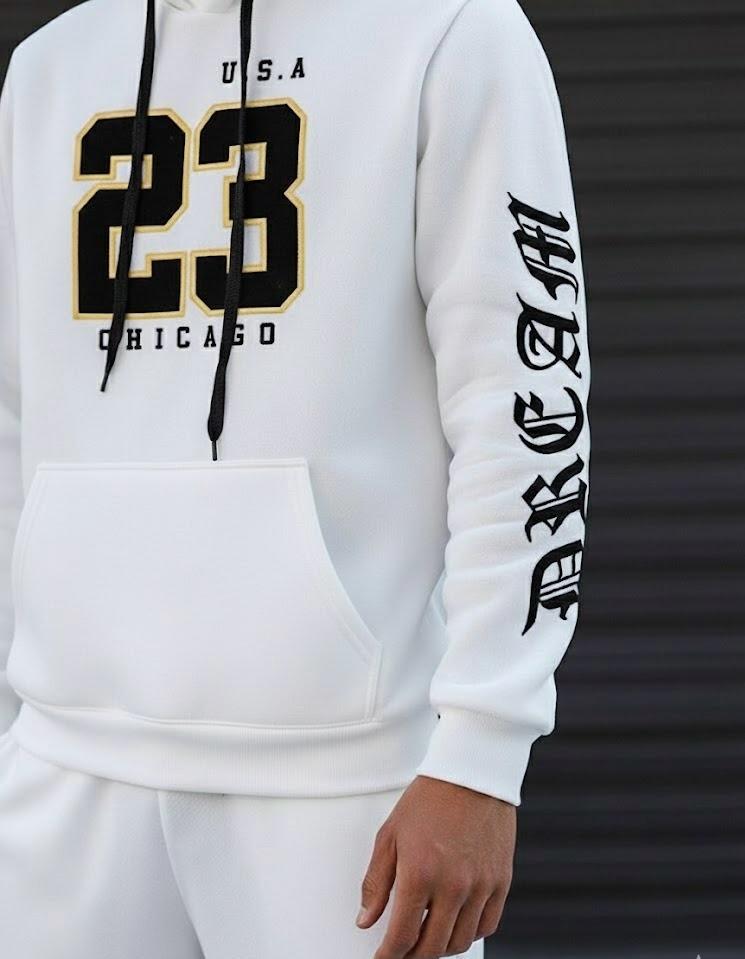Chicago 23 White Tracksuit – Premium Athletic Fit