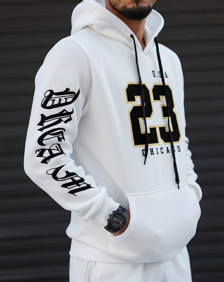 Chicago 23 White Tracksuit – Premium Athletic Fit