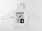 White Hoodie Universe Orbit printed -premium fit