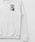 White Hoodie Universe Orbit printed -premium fit