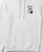 White Hoodie Universe Orbit printed -premium fit
