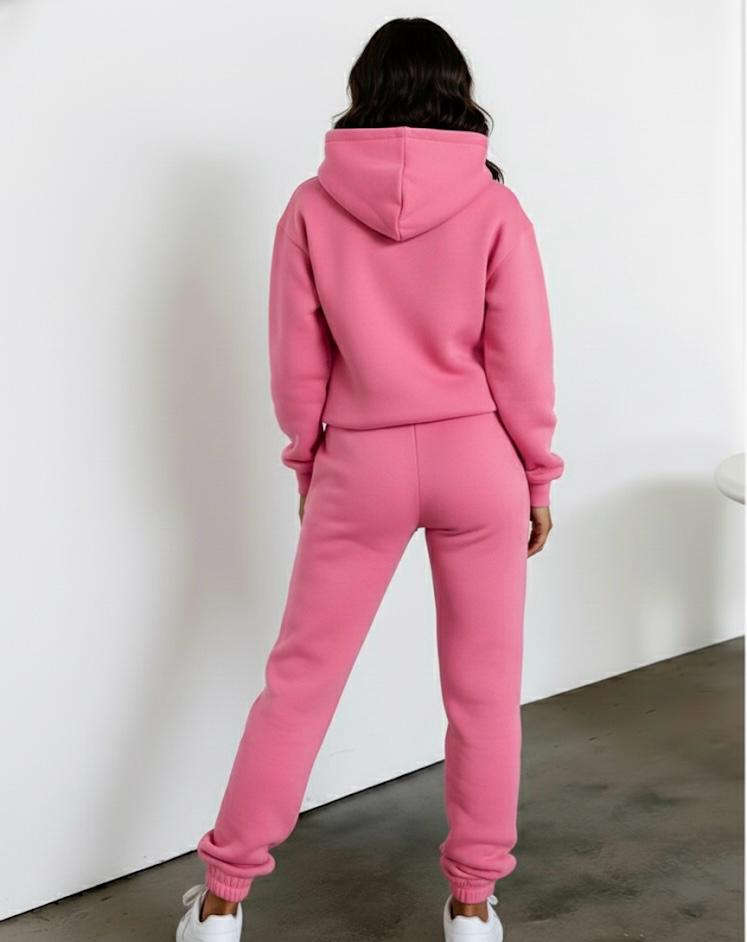 Classic Pink Monogram Tracksuit Women – Trendy Streetwear Fit