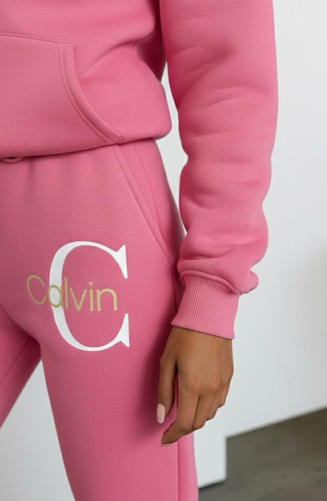Classic Pink Monogram Tracksuit Women – Trendy Streetwear Fit