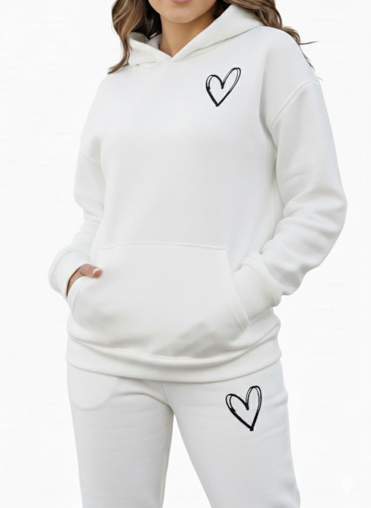 Heart Outline Classic Tracksuit Women – Soft & Premium